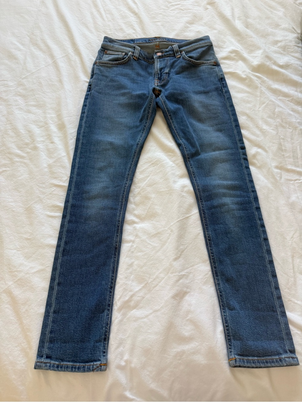 Nudie Jeans Tight Terry in Medium Blue Denim